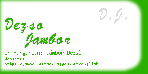 dezso jambor business card