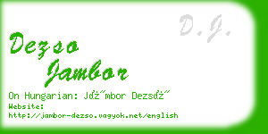 dezso jambor business card